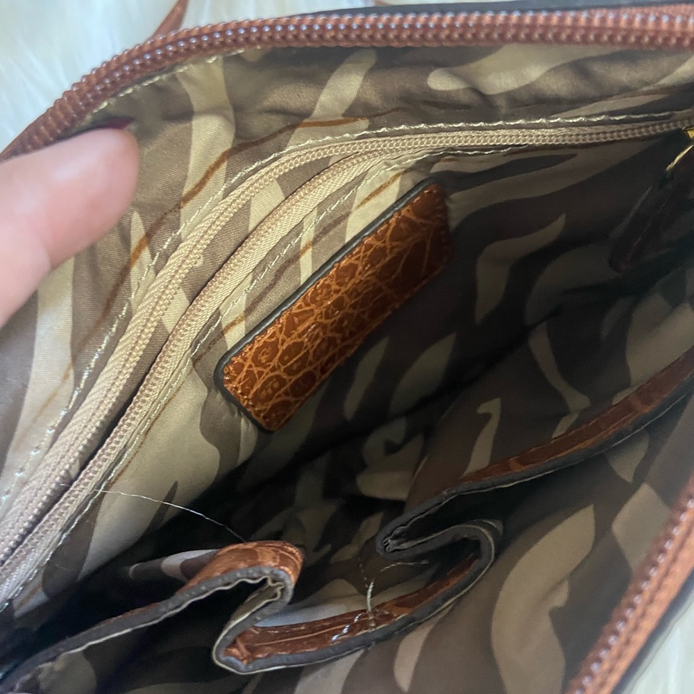 Anne Kline Brown Crocodile Embossed Crossbody Bag - Picture 8 of 8